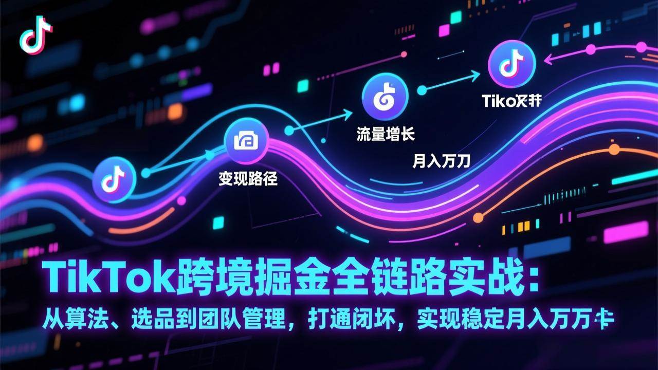（17216期）TikTok跨境掘金全链路实战：从算法、选品到团队管理，打通闭环，实现稳定月入万刀-洛柒笔记