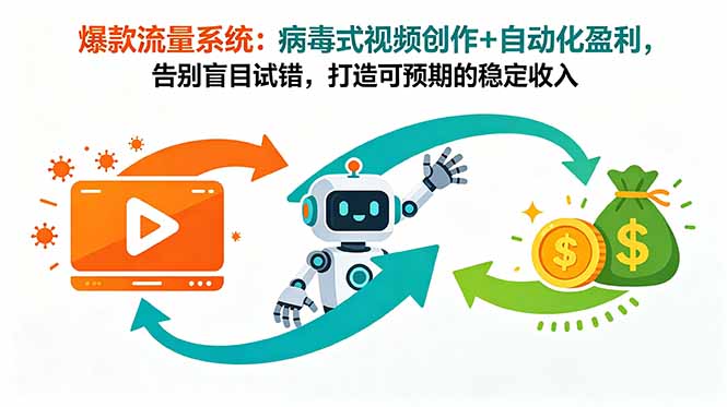 爆款流量系统：病毒式视频创作+自动化盈利，告别盲目试错，打造可预期的稳定收入-洛柒笔记