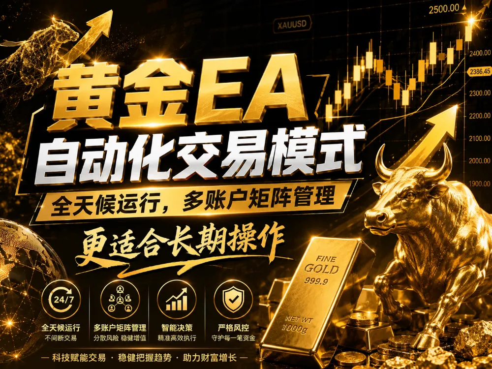 黄金EA量化：多窗口矩阵稳定运行，系统自动执行，收益空间持续放大-洛柒笔记