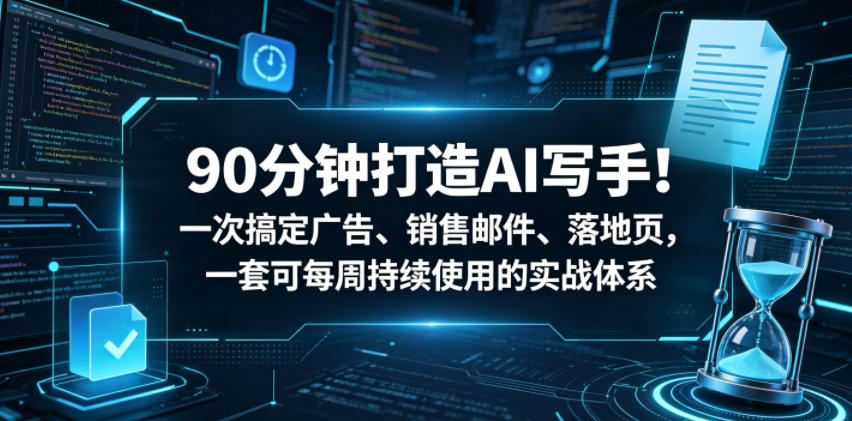 90分钟打造AI写手！一次搞定广告、销售邮件、落地页，一套可每周持续使用的实战体系【原创双语字幕】-洛柒笔记