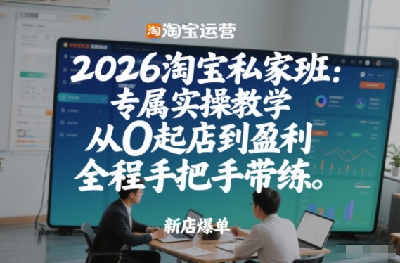 2026淘宝私家班：专属实操教学，从0起店到盈利，全程手把手带练（更新）-洛柒笔记