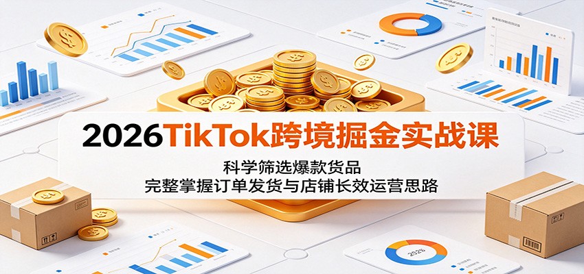 2026TikTok跨境掘金实战课：科学筛选爆款货品，完整掌握订单发货与店铺长效运营思路-洛柒笔记