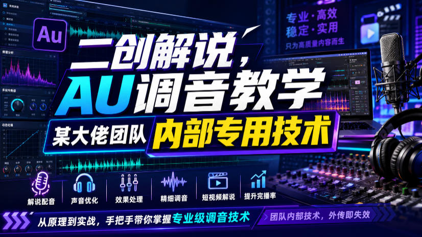 二创解说AU调音教学，某大佬团队内部专用技术-洛柒笔记