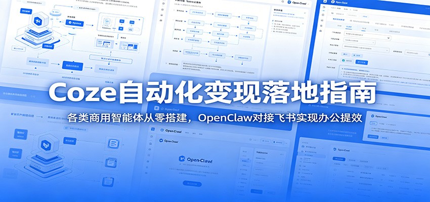 Coze自动化变现落地指南：各类商用智能体从零搭建，OpenClaw对接飞书实现办公提效-洛柒笔记