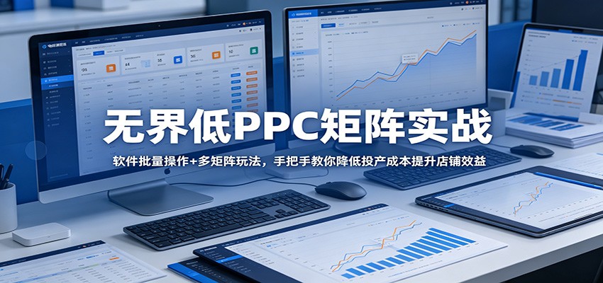 无界低PPC矩阵实战：软件批量操作+多矩阵玩法，手把手教你降低投产成本提升店铺效益-洛柒笔记