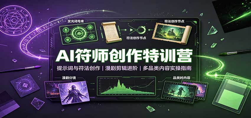 AI符师创作特训营：提示词与符法创作，漫剧剪辑进阶，多品类内容实操指南-洛柒笔记