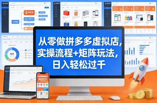 从零做拼多多虚拟店，实操流程+矩阵玩法，日入轻松过千-洛柒笔记