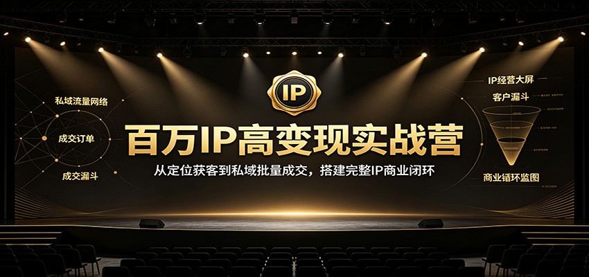 百万IP高变现实战营：从定位获客到私域批量成交，搭建完整IP商业闭环-洛柒笔记