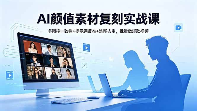 （18450期）AI颜值素材复刻实战课，多图控一致性+提示词反推+洗图去重，批量做爆款视频-洛柒笔记