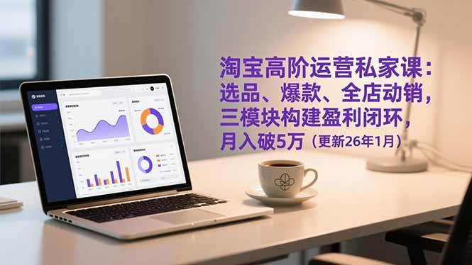 （17016期）淘宝高阶运营私家课：选品、爆款、全店动销，三模块构建盈利闭环，月入破5万（更新26年1月）-洛柒笔记