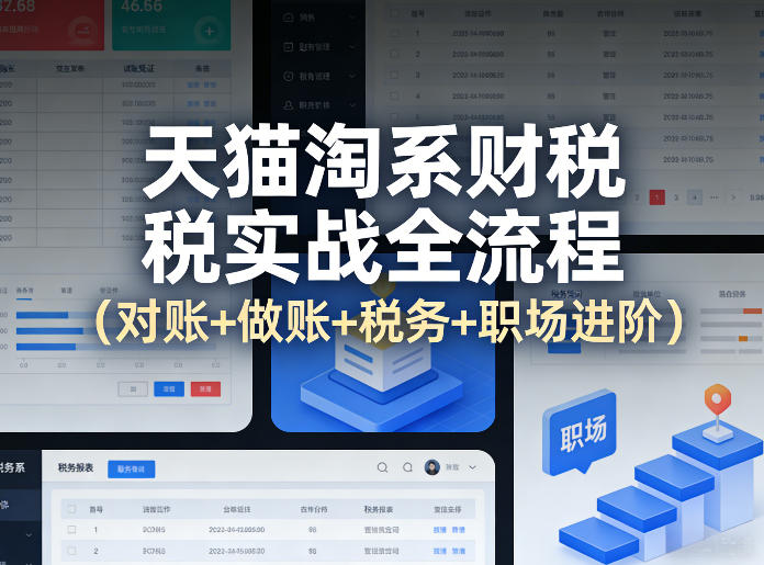 天猫淘系财税实战全流程（对账+做账+税务+职场进阶）-洛柒笔记