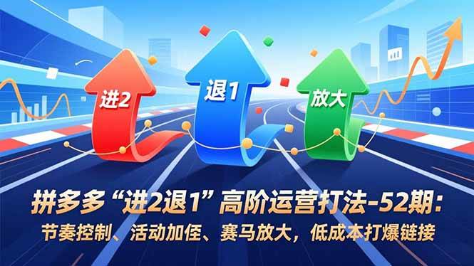 （16768期）拼多多“进2退1”高阶运营打法-52期：节奏控制、活动加权、赛马放大，低成本打爆链接-洛柒笔记