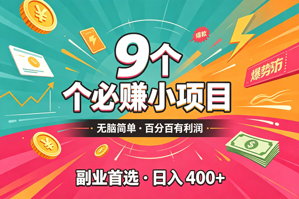 （19789期）10个必赚的小项目，无脑简单，百分百有利润，副业的首选，日入300+-洛柒笔记