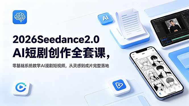 （18958期）2026Seedance2.0AI短剧创作全套课，零基础系统教学AI漫剧短视频，从灵感到成片完整落地-洛柒笔记