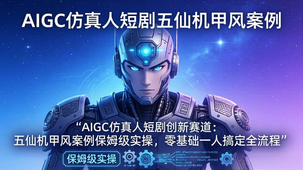 （17961期）AIGC仿真人短剧创新赛道：五仙机甲风案例保姆级实操，零基础一人搞定全流程-洛柒笔记