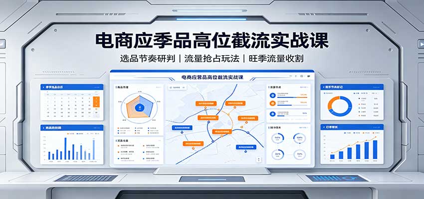 电商应季品高位截流实战课：选品节奏研判，流量抢占玩法，旺季流量收割-洛柒笔记