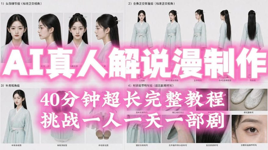 2026年AI真人解说漫剧自动批量化制作教程，40分钟超长完整，自动批量化制作，挑战一人一天一部剧！-洛柒笔记