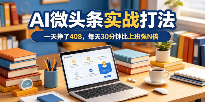一天挣了408，AI微头条实战打法，每天30分钟比上班强N倍-洛柒笔记