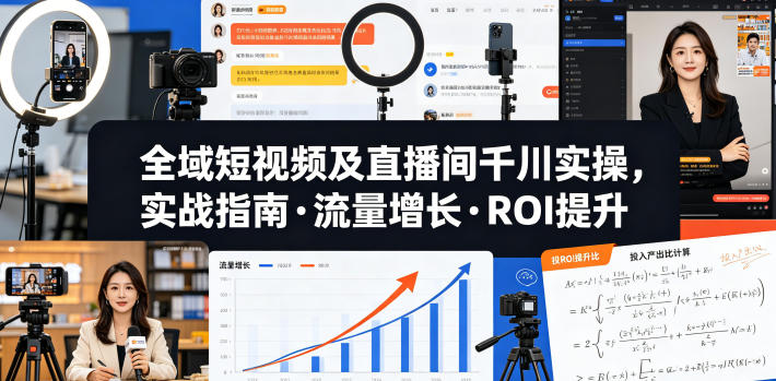 全域短视频及直播间千川实操，实战指南·流量增长·ROI提升（更新）-洛柒笔记