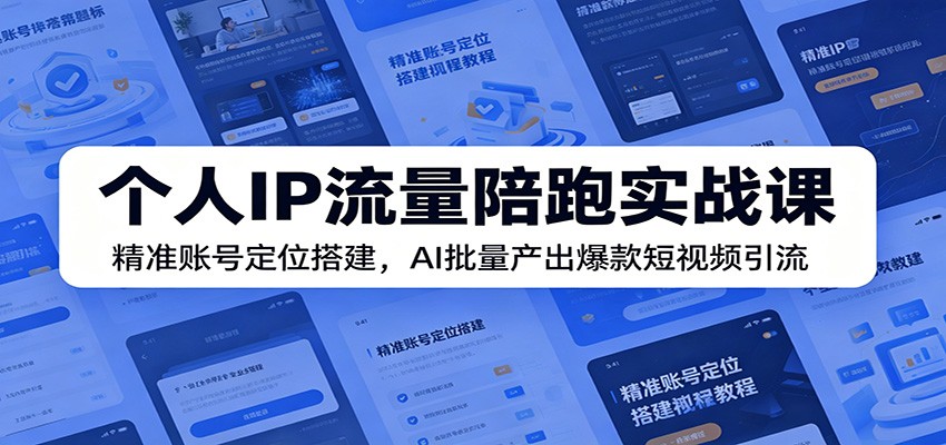个人IP流量陪跑实战课：精准账号定位搭建，AI批量产出爆款短视频引流-洛柒笔记