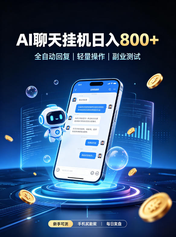 AI聊天挂G项目，日入800➕，全自动操作，适用个人副业，支持工作室矩阵操作【揭秘】-洛柒笔记