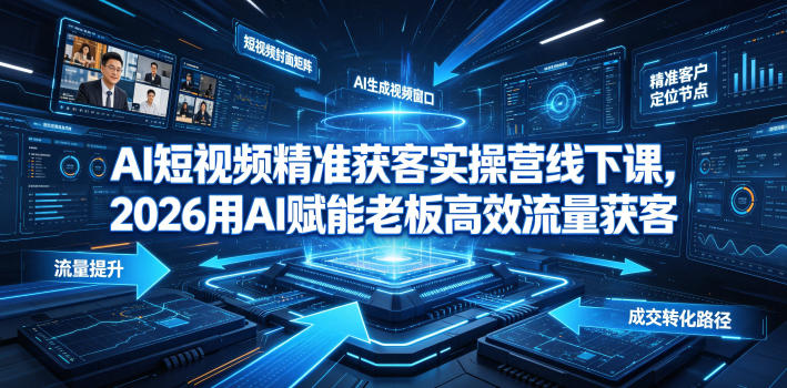 AI短视频精准获客实操营6月10-14号线下课，2026用AI赋能老板高效流量获客-洛柒笔记