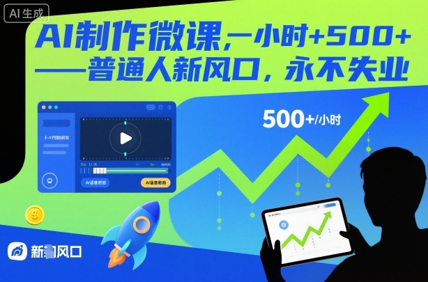 AI制作微课，一小时5张+，普通人新风口，永不失业-洛柒笔记