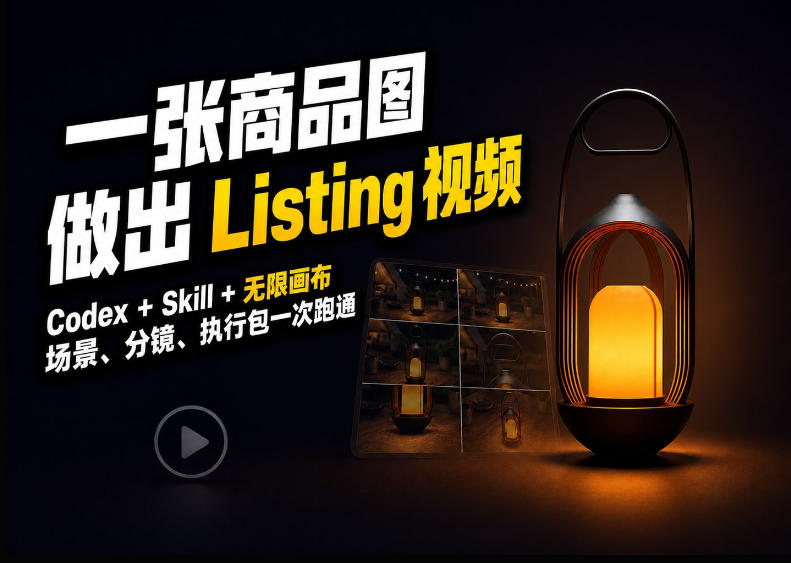 Codex+无限画布，把一张商品图变成可执行的Amazon Listing视频-洛柒笔记