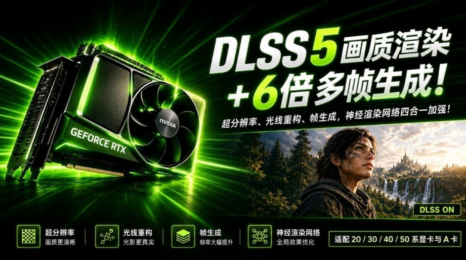 一键游戏画质提升！DLSS 5支持20/30/40/50系显卡及A卡，老显卡这次也能享受到，DLSS5-Swapper