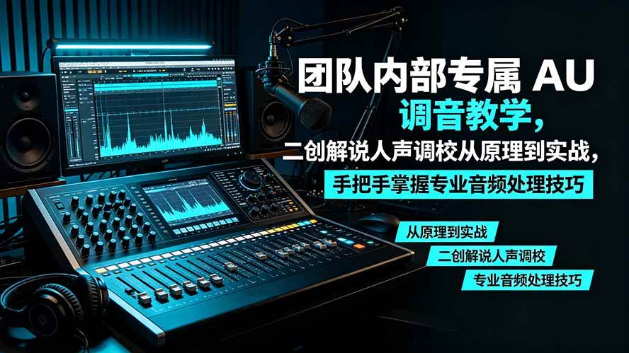 （19517期）某大佬团队内部专属 AU 调音教学，二创解说人声调校从原理到实战，手把手掌握专业音频处理技巧-洛柒笔记