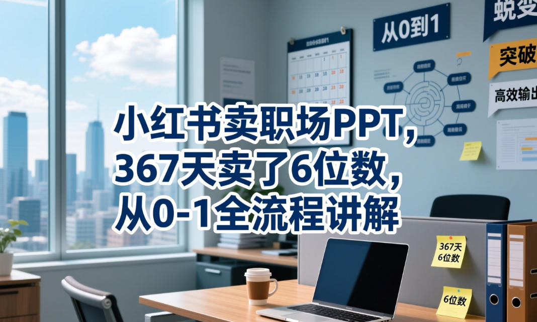 小红书卖职场PPT，367天卖了6位数，从0-1全流程讲解-洛柒笔记