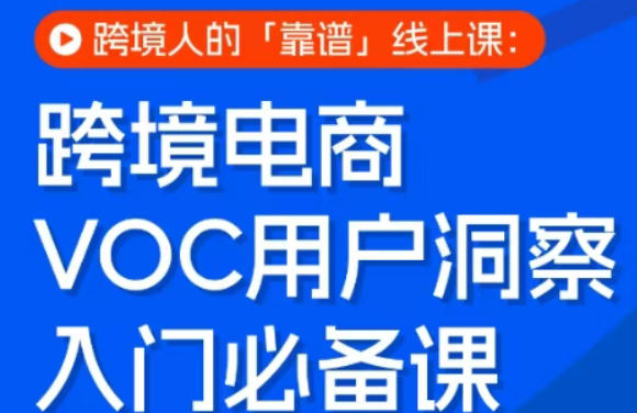 跨境电商VOC用户洞察入门必备课，跨境人的靠谱线上课-洛柒笔记