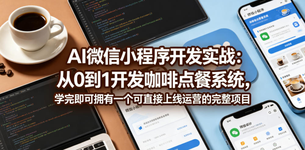AI微信小程序开发实战：从0到1开发咖啡点餐系统，学完即可拥有一个可直接上线运营的完整项目-洛柒笔记