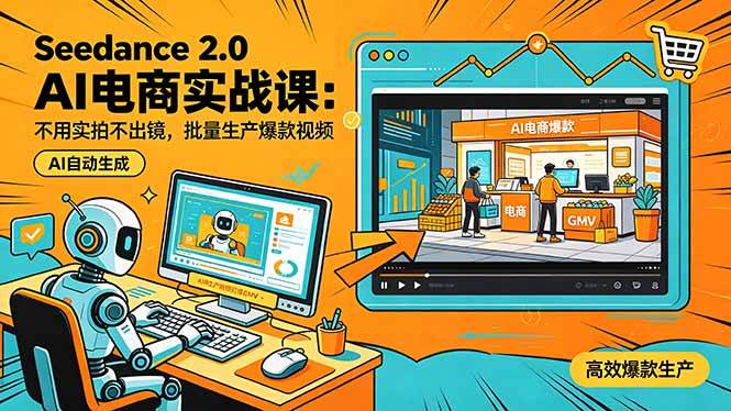 (18433期)Seedance 2.0 AI电商实战课:不用实拍不出镜,批量生产爆款视频打爆GMV (18433期)Seedance 2.0 AI电商实战课:不用实拍不出镜,批量生产爆款视频打爆GMV