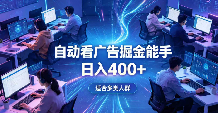全脚本0基础自动看广告，单日收益400+，别再找高门槛副业，项目简单上手，收益看得见，没有复杂操作，AI全自动，设置一次全天自动跑收益【揭秘】-洛柒笔记