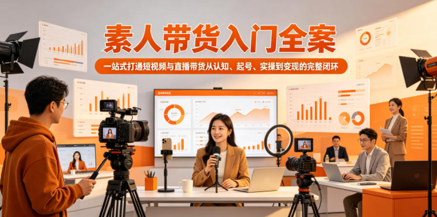 素人带货入门全案，一站式打通短视频与直播带货从认知、起号、实操到变现的完整闭环-洛柒笔记