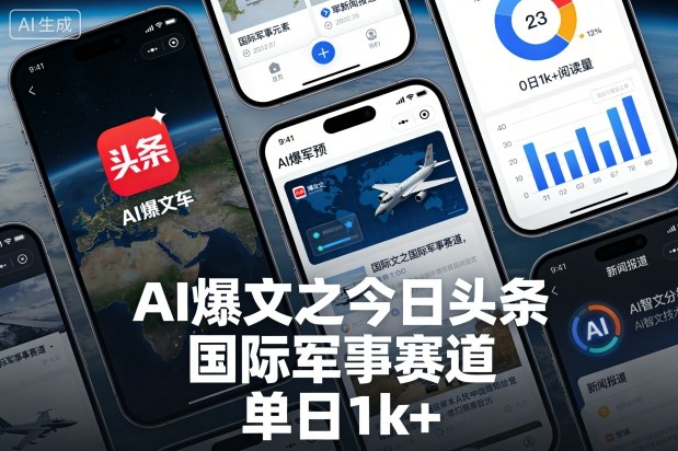 AI爆文之今日头条，国际军事赛道，单日1k+-洛柒笔记