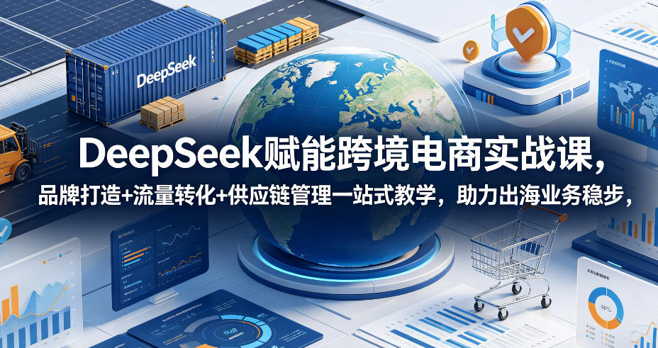 DeepSeek赋能跨境电商实战课，品牌打造+流量转化+供应链管理一站式教学，助力出海业务稳步发展-洛柒笔记