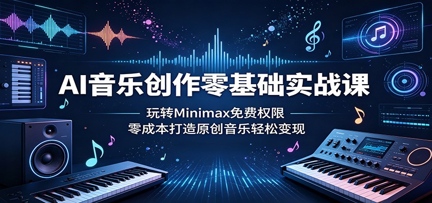 AI音乐创作零基础实战课：玩转Minimax免费权限，零成本打造原创音乐轻松变现-洛柒笔记