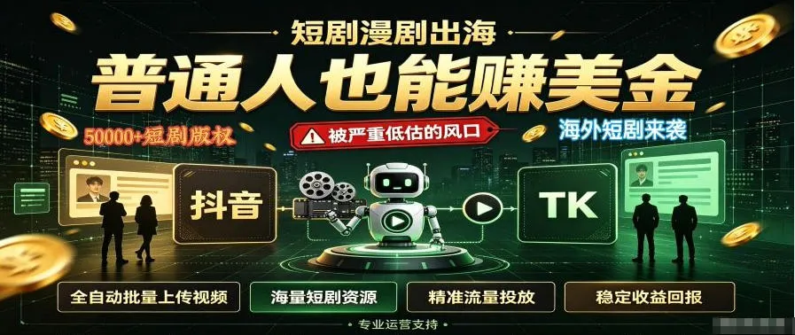 短剧出海，普通人也能賺美金，一个被严重低估的风口-洛柒笔记