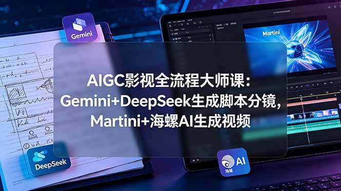 （19008期）AIGC影视全流程大师课：Gemini+DeepSeek生成脚本分镜，Martini+海螺AI生成视频-洛柒笔记
