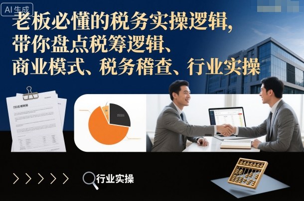 老板必懂的税务实操逻辑，带你盘点税筹逻辑、商业模式、税务稽查、行业实操-洛柒笔记
