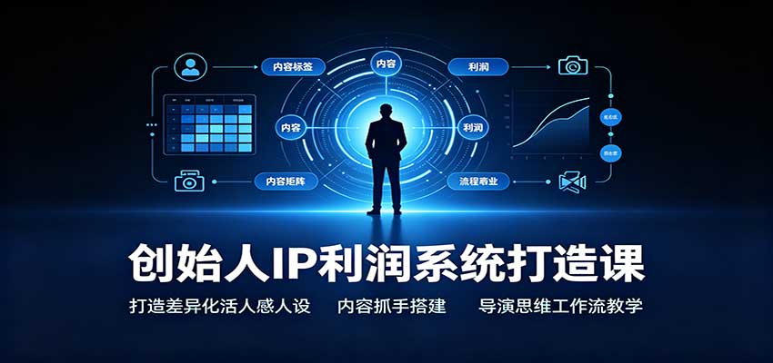 创始人IP利润系统打造课：打造差异化活人感人设，内容抓手搭建，导演思维工作流教学-洛柒笔记