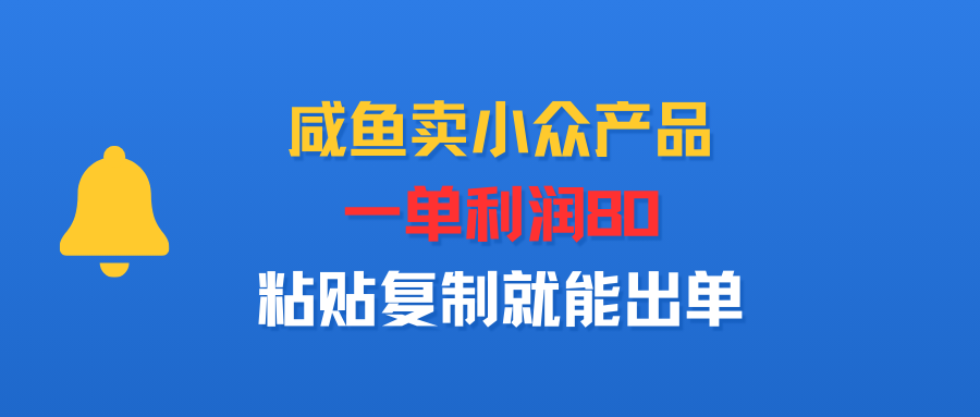 咸鱼卖小众产品，一单利润80，粘贴复制就能出单-洛柒笔记