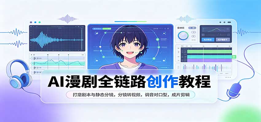 AI漫剧全链路创作教程：打磨剧本与静态分镜，分镜转视频，调音对口型，成片剪辑-洛柒笔记
