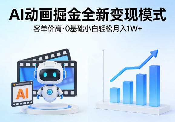 AI动画掘金全新变现模式，客单价高，0基础小白也能轻松月入1W+-洛柒笔记
