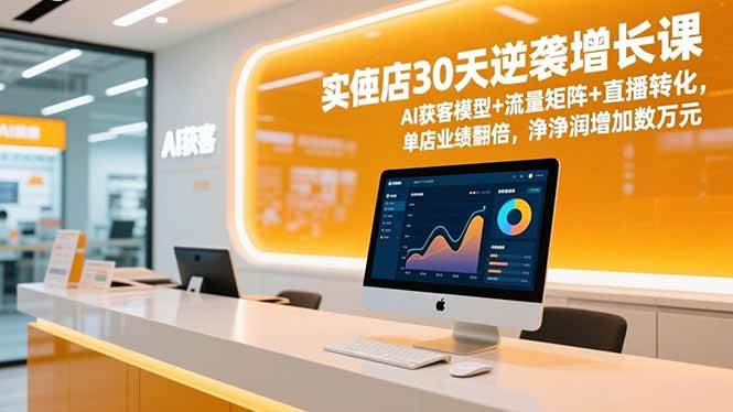 （16793期）实体店30天逆袭增长课，AI获客模型+流量矩阵+直播转化，单店业绩翻倍，净利润增加数万元-洛柒笔记