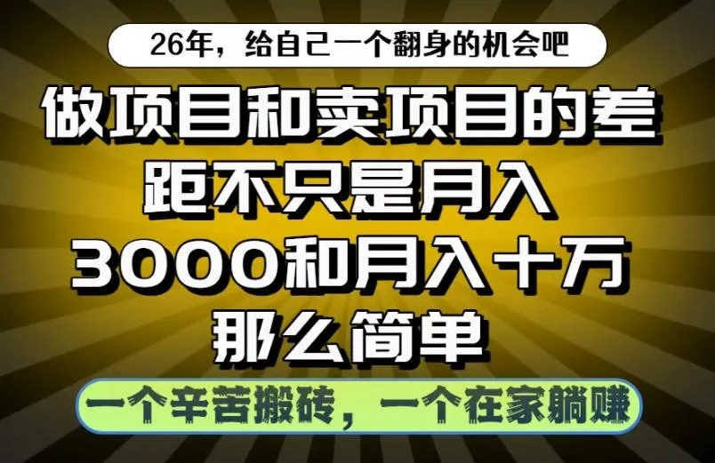 做项目和卖项目不只是月入3K和10W那么简单，一个努力搬砖，一个在家躺賺-洛柒笔记