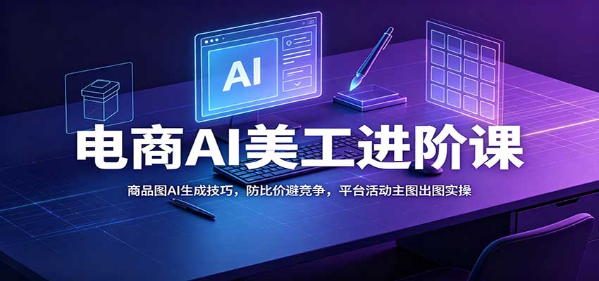 电商AI美工进阶课：商品图AI生成技巧，防比价避竞争，平台活动主图出图实操-洛柒笔记