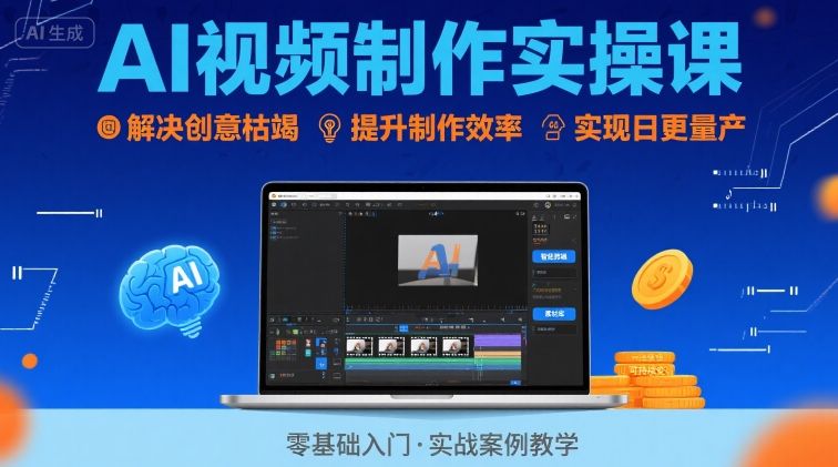 Ai视频制作实操课，解决创意枯竭、效率低下痛点，实现日更量产可持续变现（更新26年3月）-洛柒笔记